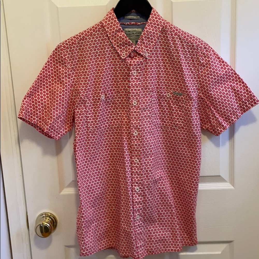 Third & Army men’s SS shirt. Red & white. Small.